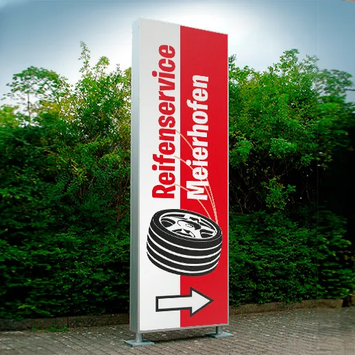 Stele beidseitig Ausführung Scheibe LED